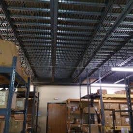 2,040 sq ft mezzanine structure with steel plank decking