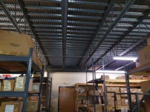 2,040 sq ft mezzanine structure with steel plank decking