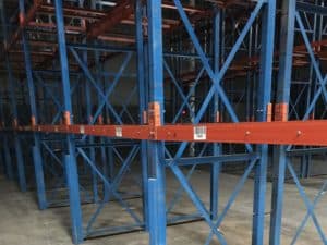 Steel King structural tube rack - 44" deep x 24' tall uprights and 93" long x C-4" face beams