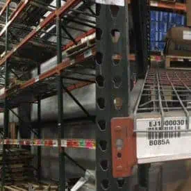 Teadrop pallet rack system with 42" & 48" deep x 22' high frames & 99" & 110" long beams