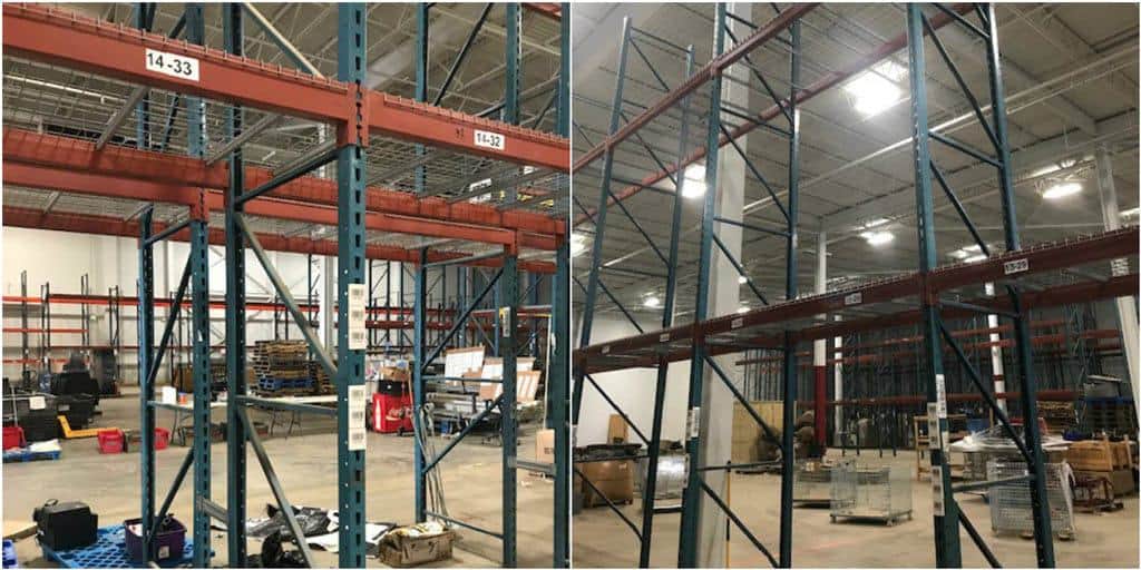 Keystone style pallet rack system - 42" x 23' uprights and 96" x 5" beams