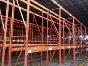 Used Paltier pallet rack - 34" x 12' uprights and 90" long beams