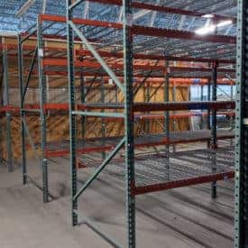 New Style Interlake pallet rack package standing in warehouse. Multiple depths and lengths available.