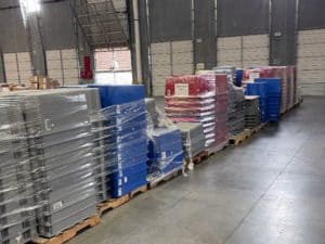 Quantum Storage Systems SNT300 totes stacked and wrapped