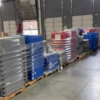 Quantum Storage Systems SNT300 totes stacked and wrapped