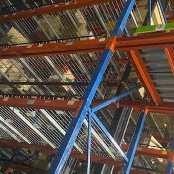 Frazier structural pallet rack product standing in warehouse