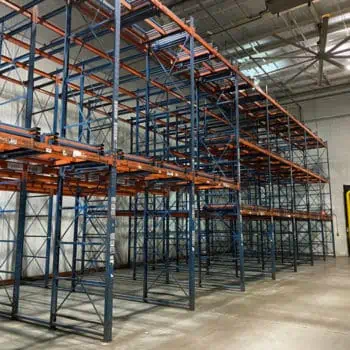 Frazier 5 deep pushback rack standing in warehouse