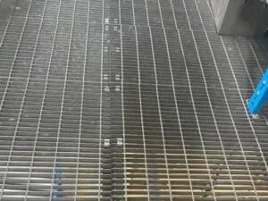 Bar grating installed as mezzanine decking/flooring